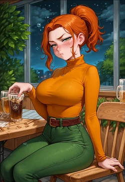 FREckLES BLUSH SHOT – GREEN SHORTS SIDE VIEW [AI Generated]