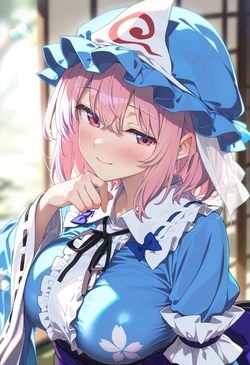 (aiphm) Saigyouji Yuyuko 西行寺幽々子 (AI Generated)