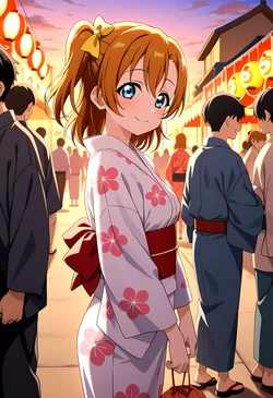 カンガルー Kangaroo 高坂穂乃果ちゃんとお祭りデート(ラブライブ！) (Patreon) [AI Generated]