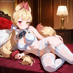 AIWaifuClub (TEST) Alice Thymefield アリス・タイムフィールド white Lace lingerie (Patreon) [AI Generated]