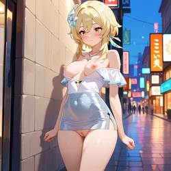 AIWaifuClub (VIP Exclusive) Lumin 蛍 White Off-Shoulder Vibes (Patreon) [AI Generated]