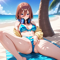AIWaifuClub When the shyest Miku Nakano becomes the summer spotlight... 😳🔥 (Part 1) (Patreon) [AI Generated]