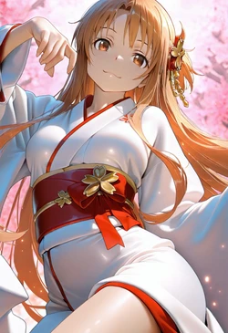ASUNA KIMONO POV – PINUP POSE SAKURA [AI Generated]