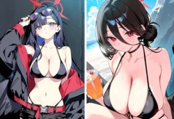 [黑白/Kohaku_99999_]【Premium】Swimsuit Ichika & Hasumi [AI Generated]