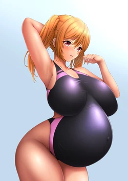 [夏記] ボテ腹限界スクール水着☀ | ボテ腹な宮下愛ちゃん