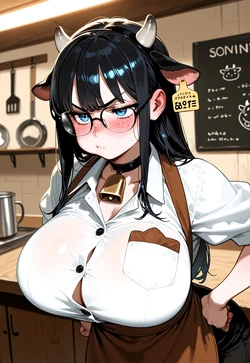 CAFE COWGIRL WAITRESS – SERVING IT FRESH [AI Generated]