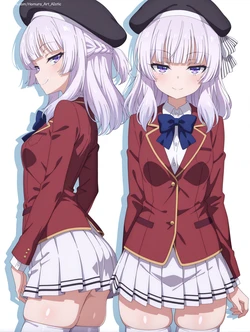 ほむら@artwork - (Request)[Tier 1] Arisu Sakayanagi (Classroom of the Elite) - Undressing Challenge (Patreon) [AI Generated]