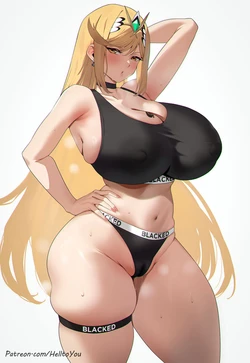 HellToYou - [Daily Extras] Mythra Blacked (14 extra images) (Patreon) [AI Generated]