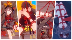 [bazy]HuTao 火蝶囚于蛛网之上 杂图