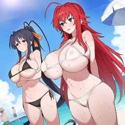Myanu - [Request] Himejima Akeno & Rias Gremory (Patreon) [AI Generated]