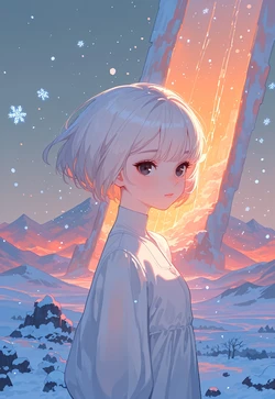 MISTY WINTER – SNOW GIRL CONFIDENT GAZE [AI Generated]