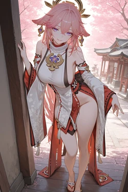 Yae Miko & Raiden Shogun / AI Generated (Artist: BMS07)