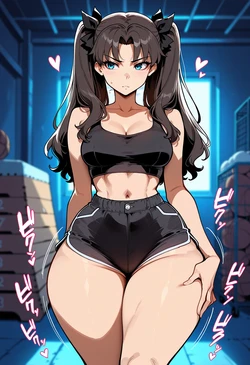 IsbjornePixiv Tohsaka Rin gym solo + backshots request [AI Generated]