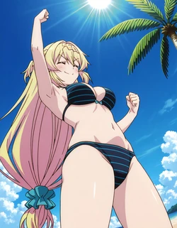 [sarabure] 水着でおねショタ 「アズサ・アイザワ」(スライム倒して300年 ) [AI Generated]