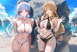 [kilerai] Ayaka Kamisato & Navia Casper - Genshin Impact (AI Generated)