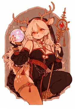 DEER NUN TEASE - GOLD THIGH STRAP [AI Generated]