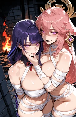 [Miyu] Yae Miko x Raiden Shogun: Happy Halloween ! (2 Sets) [Ai Generated]