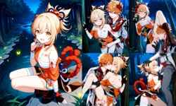 Nekohouse ID - GI04 Yoimiya x Tartaglia{AI Generated}