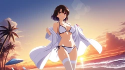 暴雨下的帆船-[沙滩热恋]路人女主  加藤惠 上 115p[AI Generated]