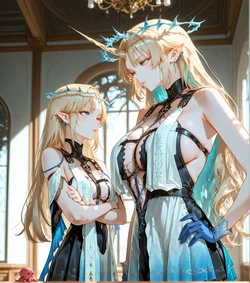 [太公嗷天] 🔞 姐妹丼的海滨假日 Fleurdelys / Cartethyia - Wuthering Waves (Patreon) (AI Generated)