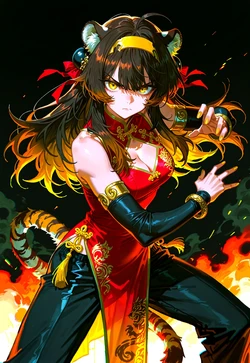 TIGER GIRL - FOCUSED PREY STANCE [AI Generated]