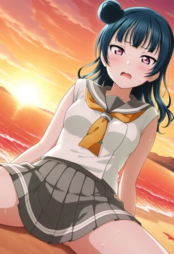 unreal Yoshiko Tsushima  The Sea and the Sunset 津島善子 海と夕日 121P (Patreon) [AI Generated]