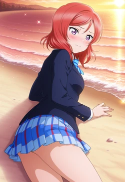 unreal Maki Nishikino, the Sea, and the Sunset 西木野真姫と海と夕日 111P (Patreon) [AI Generated]