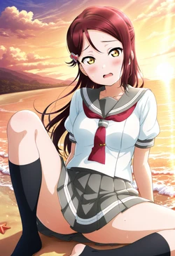 unreal Riko Sakurauchi, the Sea and the Sunset 桜内梨子 海と夕日 132P (Patreon) [AI Generated]