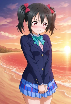unreal Nico Yazawa, the Sea, and the Sunset 矢澤にこと海と夕日 102P (Patreon) [AI Generated]