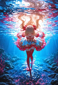 MAHOU SHOUJO DEEP THOUGHT: RED THIGH STRAPS & RIBBONS [AI Generated]