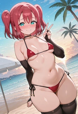 [Nankoai] Ruby Kurosawa-黒澤ルビィ-req-beach-microbikini- (Patreon) [AI Generated]