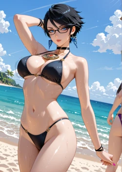 [Belly Art] Bayonetta (Patreon) (AI Generated)