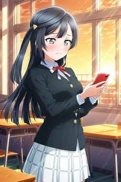 unreal Setsuna Yuki in the classroom at sunset 優木せつ菜 教室と夕日 (Patreon) [AI Generated]