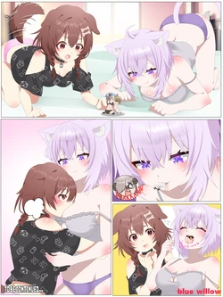 [blue_willow] Nekomata Okayu and Inugami Korone