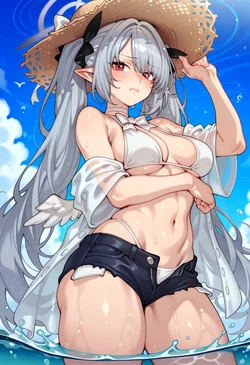 Summer Submersion Iori's Flustered Pose [AI Generated]