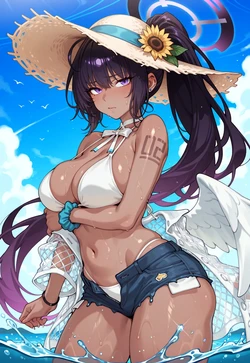 Unbuttoned Innocence - Karin's embarassed coverup [AI Generated]