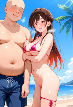 淫乱マッスル かのかり 水原 更科 桜沢 Beach👙 (Patreon) [AI Generated]