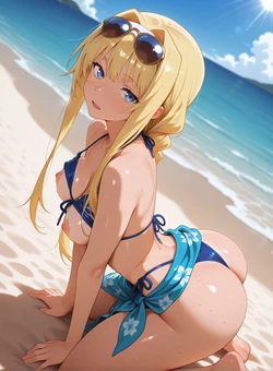 Revy Neon Request   Alice Zhuberg   Sword Art Online   Tanlines and Bikini on Beach (Patreon) [AI Generated]