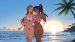 WienerGens Orihime and Yoruichi (Bleach) put the Yuri into Yoruichi [AI Generated]