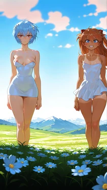 WienerGens 24 year old Rei and Asuka (Neon Genesis Evangelion) achieve a perfect sync rate [AI Generated]