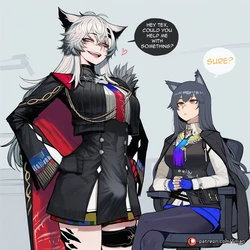 [Tillian] Lappland the Decadenza x Texas the Omertosa (Arknights) [AI-Generated]