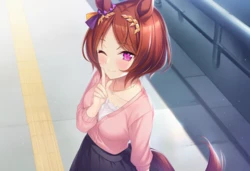 电车“痴汉”樱花桂冠(Uma Musume) 【AI Generated】