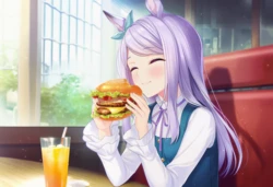 目白麦昆偷吃汉堡被训练员当场抓包(Uma Musume) 【AI Generated】