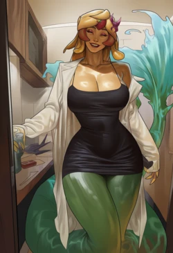 Nami (League of legends) tight black dress BBC [AI Generated - BlackedNamiLOL]