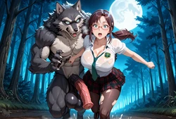 CreamHorseAI 🐎 Collection 6 Update - Mari Makinami (Evangelion) - Werewolf Forest [AI Generated]