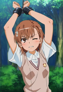 俺だけ使えるチート能力で御坂美琴の胸を揉みしだき乳首責めする (AI Generated)