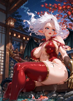 Demon's Ryokan Repose - Mirajane Graceful Composure [AI Generated]