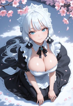 Frozen Frills, Floral Thaw - Her Dutch-Angle Apron Gaze [AI Generated]