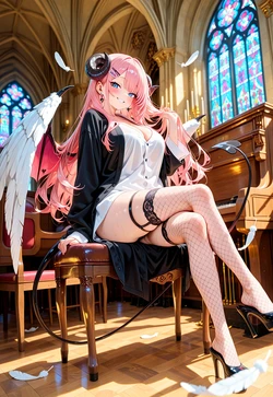 Holy Slit, Unholy Fit - Succubus's Church-Pew Spread [AI Generated]
