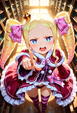 Striped Uniform, Unstriped Secret - Beatrice's Capelet Demanding Gaze [AI Generated]